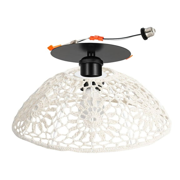 Kiven Can Lights Retrofit Recessed Lighting, 4/5 Inch Replacement Conversion Kit, Hemp Rope Farmhouse Recessed Lighting Converter Kit for Hallway Kitchen,White TB3338