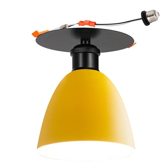 Kiven Can Lights Retrofit Recessed Lighting with E26 Power Outlet Adapter, 4/5/6 Inch Replacement Conversion Kit, Farmhouse Recessed Lighting Converter Kit for Hallway Kitchen,Yellow TB1649