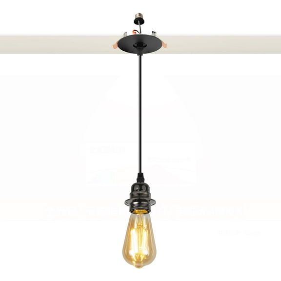 Kiven Can Lights Retrofit Recessed Lighting with E26 Power Outlet Adapter, 4/5/6 Inch Replacement Conversion Kit, Farmhouse Pendant Lighting for Hallway Kitchen,1 Light,Pearl Black