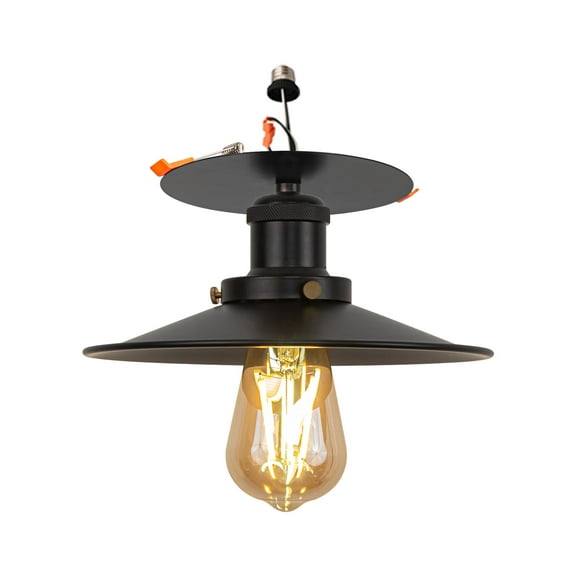 Kiven Can Lights Retrofit Recessed Lighting with E26 Power Outlet Adapter, 4/5/6 Inch Replacement Conversion Kit, Farmhouse Recessed Lighting Converter Kit for Hallway Kitchen,Black TB2773