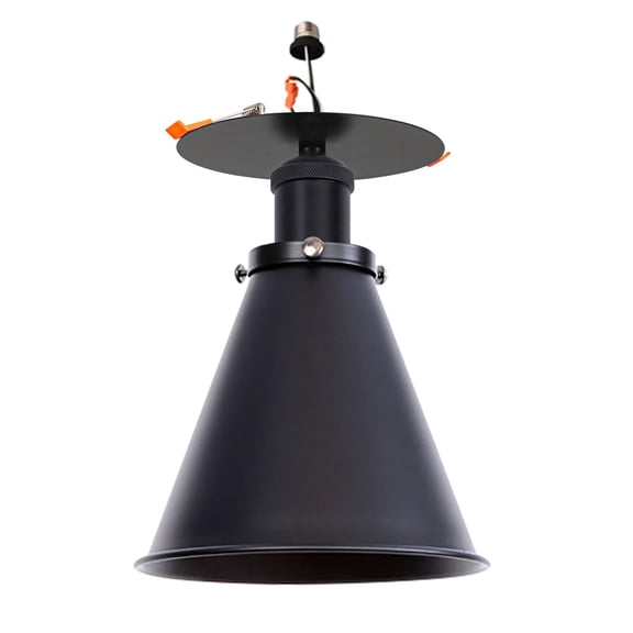 Kiven Can Lights Retrofit Recessed Lighting with E26 Power Outlet Adapter, 4/5/6 Inch Replacement Conversion Kit, Farmhouse Recessed Lighting Converter Kit for Hallway Kitchen,Black TB0132