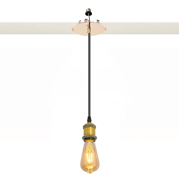 Kiven Can Lights Retrofit Recessed Lighting with E26 Power Outlet Adapter, 4/5 Inch Replacement Conversion Kit, 1 Pack Pendant Lighting Fixture for Hallway Kitchen Gold Finish TB0123