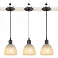 thumbnail image 1 of Kiven Can Lights Retrofit Recessed Lighting with E26 Power Outlet Adapter, 4/5 Inch Replacement Conversion Kit, Farmhouse Frosted Glass Pendant Lighting for Bedroom Hallway Kitchen,3 Lights, Black, 1 of 7