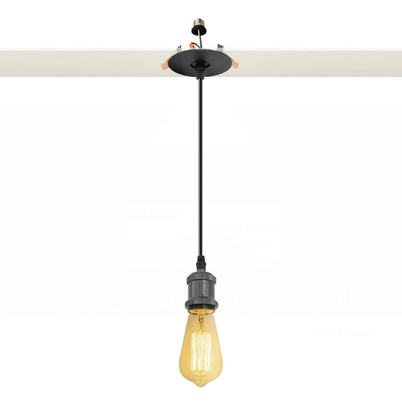 Kiven Can Lights Retrofit Recessed Lighting with E26 Power Outlet Adapter, 4/5 Inch Replacement Conversion Kit, Farmhouse Pendant Lighting for Kitchen Living Room Hallway,1 Light,Pearl Black