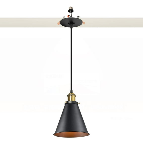 Kiven Can Lights Retrofit Recessed Lighting with E26 Power Outlet Adapter, 4/5 Inch Replacement Conversion Kit, Farmhouse Pendant Lighting for Living Room Hallway Kitchen,1 Light, Gold&Black
