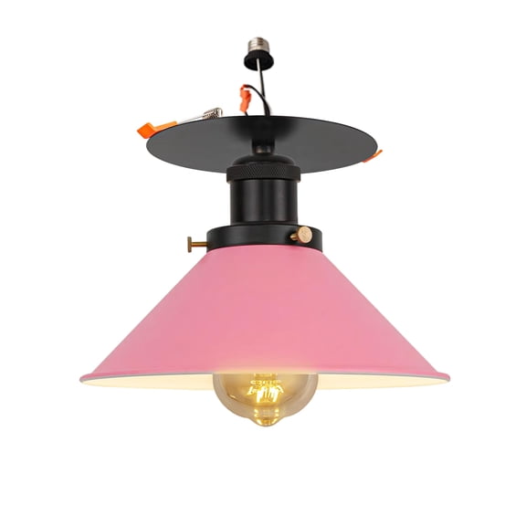 Kiven Can Lights Retrofit Recessed Lighting with E26 Power Outlet Adapter, 4/5 Inch Replacement Conversion Kit, Farmhouse Recessed Lighting Converter Kit for Hallway Kitchen,Pink BD0173