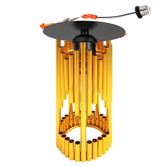 Kiven Can Lights Retrofit Recessed Lighting with E26 Power Outlet Adapter, Replacement Conversion Kit for 2-3.5in Holes,Farmhouse Recessed Lighting Converter Kit for Hallway Kitchen,Gold TB3326