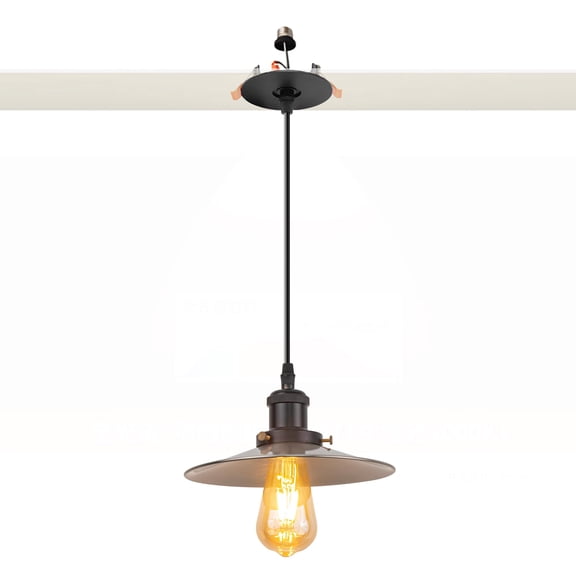 Kiven Can Lights Retrofit Recessed Lighting with E26 Power Outlet Adapter, Replacement Conversion Kit for 2-3.5in Holes, Farmhouse Pendant Lighting for Hallway Kitchen Living Room,1 Light, Nickel