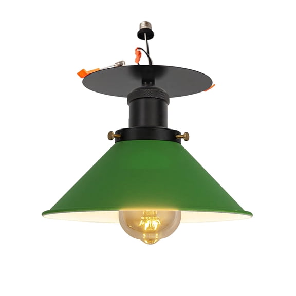 Kiven Can Lights Retrofit Recessed Lighting with E26 Power Outlet Adapter, Replacement Conversion Kit for 2-3.5in Holes,Farmhouse Recessed Lighting Converter Kit for Hallway Kitchen,Green BD0173