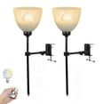 thumbnail image 1 of Kiven Clip Lamp Battery Operated, 2 Pack Farmhouse Clamp Lamp with Frosted Glass Lampshade, Dimmable Wireless Nightstand Lamp for Office Home Bookshelf Bedside, 1 of 7