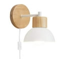 thumbnail image 1 of Kiven Contemporary White Wall Sconce, Adjustable Wall Lamp w/Plug-in Cord for Master Bedroom, Living Room, Guest Room,Porch, 1 of 5