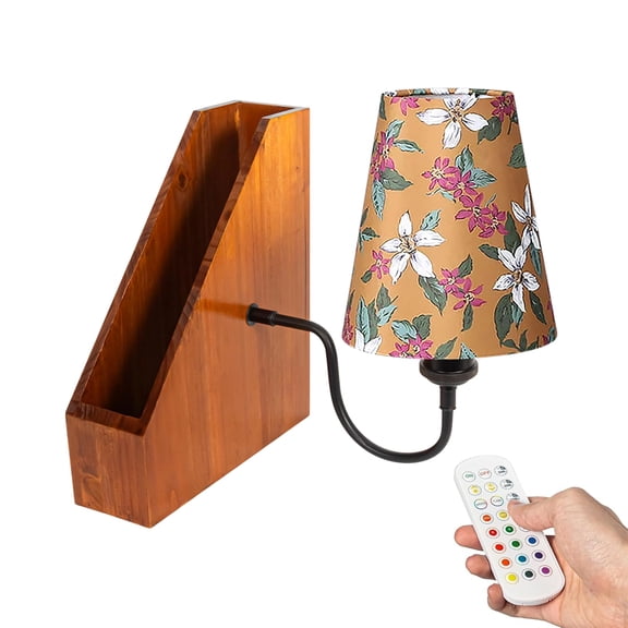 Kiven Cordless Bookshelf Lamp, Rechargeable Bookcase Lighting,Farmhouse Decorative Nightstand Storage Box with LED Light, Cordless Table Lamp for Bedside Bookshelf Cabinet DZ0375-L