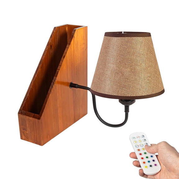 Kiven Cordless Bookshelf Lamp, Rechargeable Bookcase Lighting,Farmhouse Decorative Nightstand Storage Box with LED Light, Cordless Table Lamp for Bedside Bookshelf Cabinet DZTD0631-BN