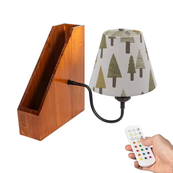 Kiven Cordless Bookshelf Lamp, Rechargeable Bookcase Lighting,Farmhouse Decorative Nightstand Storage Box with LED Light, Cordless Table Lamp for Bedside Bookshelf Cabinet DZ0031-SDS