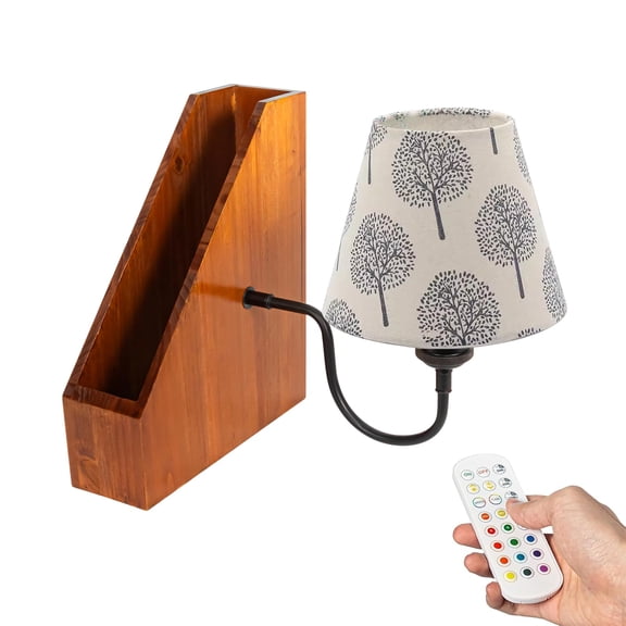 Kiven Cordless Bookshelf Lamp, Rechargeable Bookcase Lighting,Farmhouse Decorative Nightstand Storage Box with LED Light, Cordless Table Lamp for Bedside Bookshelf Cabinet DZ0031-XYS