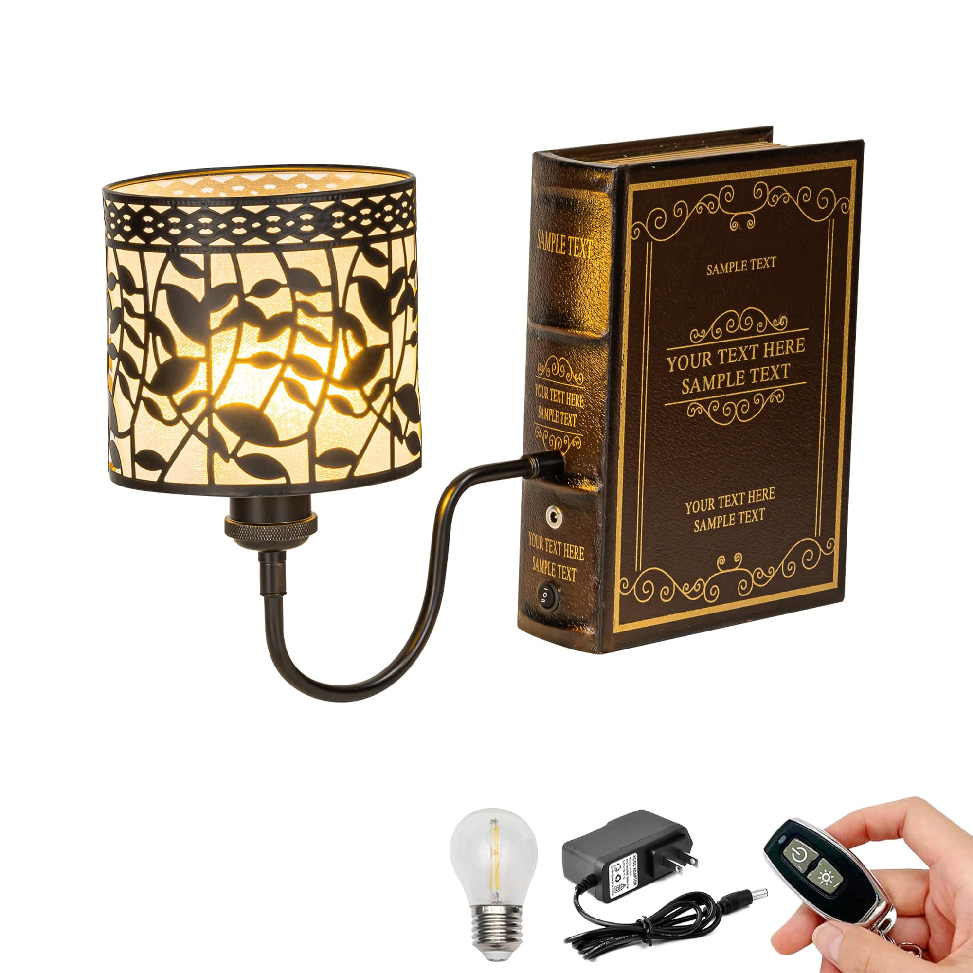 Kiven Cordless Bookshelf Lamp, Rechargeable Bookcase Lighting with Iron ...