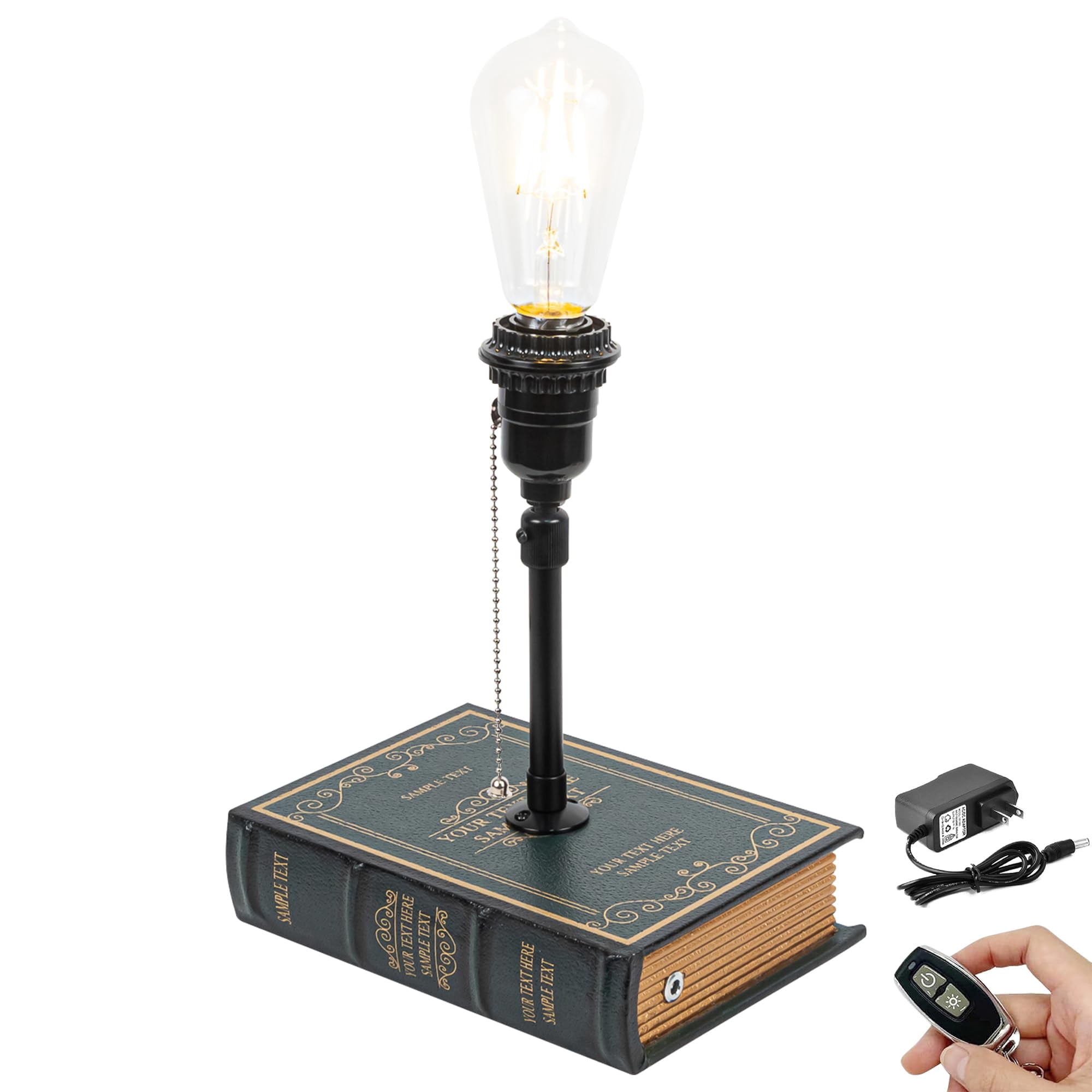 Kiven Cordless Bookshelf Lamp with Remote Control, 1-Light Rechargeable ...