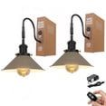 thumbnail image 1 of Kiven Cordless Bookshelf Lamp, Set of 2 Rechargeable Bookcase Lighting with Iron Lampshade, Farmhouse Decorative Bookend, Cordless Table Lamp for Bedside Bookshelf Cabinet Home Decor,Khaki, 1 of 7