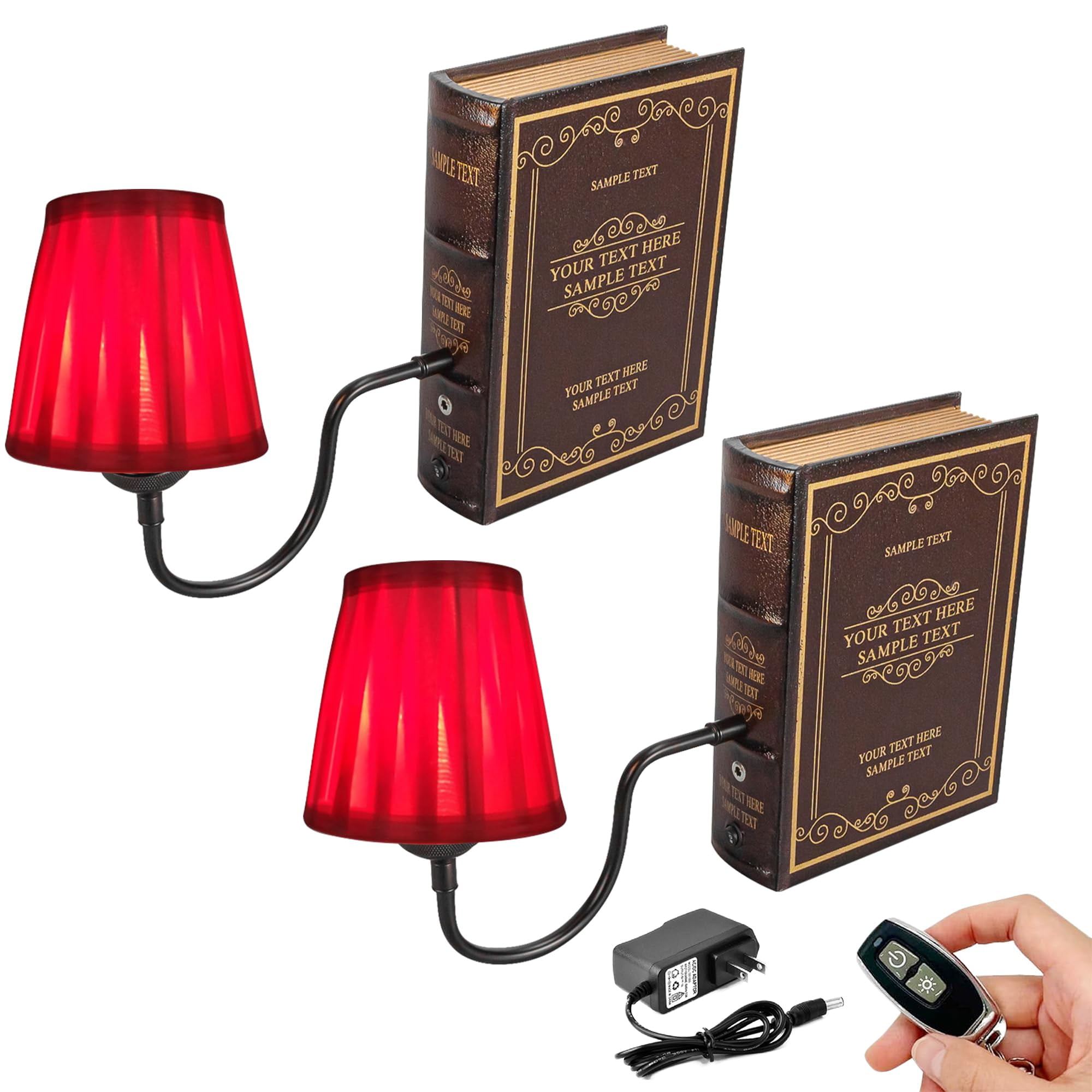 Kiven Cordless Bookshelf Lamp, Set of 2 Rechargeable Bookcase Lighting ...