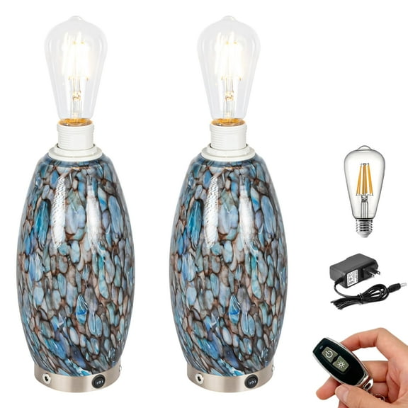 Kiven Cordless Table Lamp,Dimmable Rustic Farmhouse Bedside Desk Lamps,2700K Warm White, Set of 2 Rechargeable Nightstand Lamp for Office Home Decor Bedside B2CDTD4