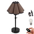 thumbnail image 1 of Kiven Cordless Table Lamp Indoor Adjustable Height, Battery Operated Nightstand Lamp with Brown Fabric Lampshade, Rechargeable Modern Bedside Lamp for Bedroom Shelf Restaurant Kitchen Bars, 1 Pack, 1 of 7