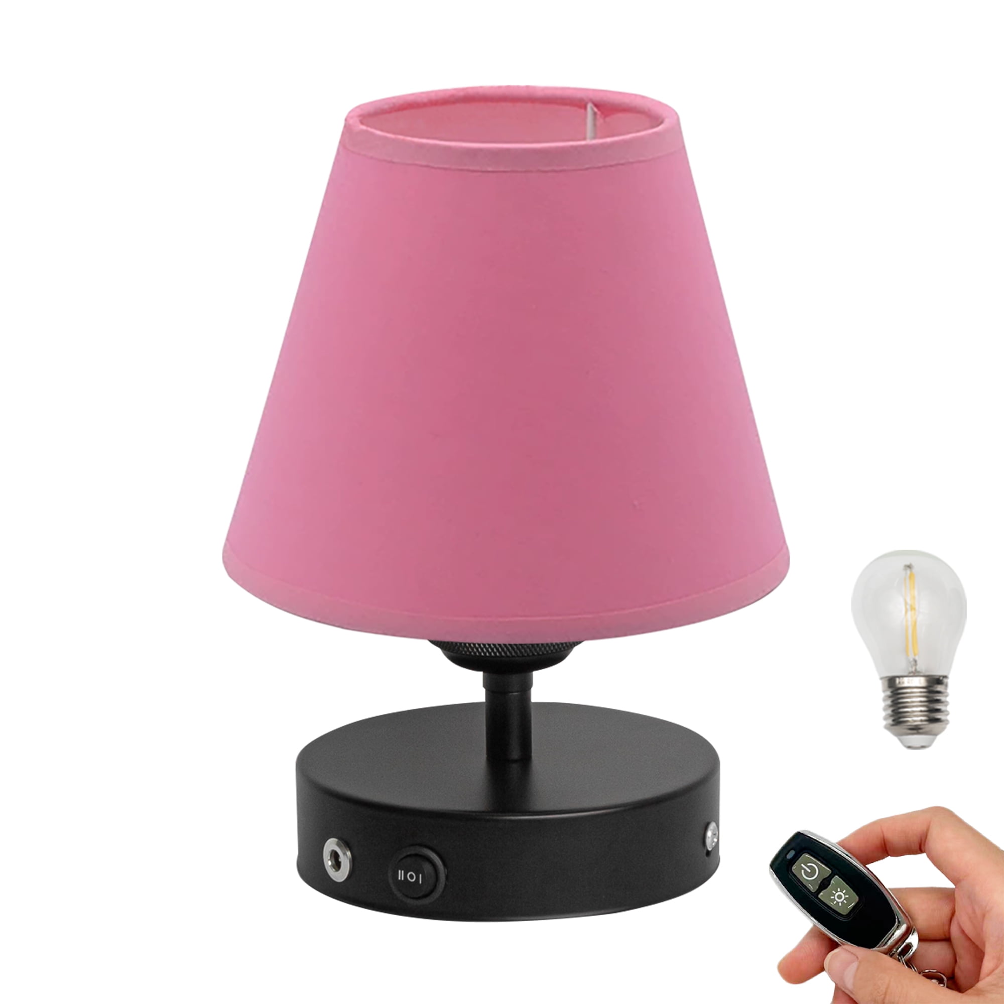 Kiven Cordless Table Lamp Indoor, Battery Operated Nightstand Lamp with Linen Lampshade, Rechargeable Modern Bedside Lamp, Farmhouse Style Home Decor, 1 Pack