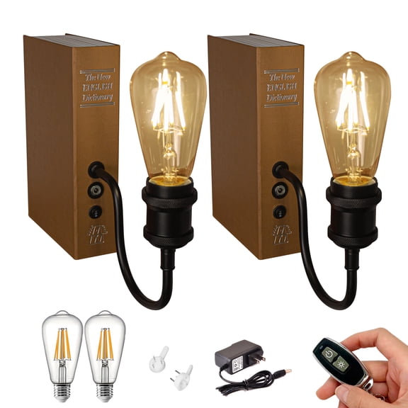 Kiven Cordless Table Lamp, Set of 2 Rechargeable Bookshelf Lamp, Modern Decorative Bookend, Cordless Lamp for Office Home Decor Bedside Bookshelf