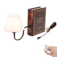 thumbnail image 1 of Kiven Dimmable Bookshelf Lamp, 1-Light Classic Library Sconce with Remote Control and Pink Fabric Lampshade, Farmhouse Decorative Bookend, Plug in Book Lamp for Office Cabinet Bookshelf, 1 of 8