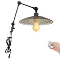 thumbnail image 1 of Kiven Dimmable Clip-on Desk Lamp, 1-Light Rattan Nightstand Lamp with Flexible Arm, Remote Control, Boho Decorative Clamp Lamp for Office Home Bookshelf Bedside E26 Sokcet DZ0320-3, 1 of 7