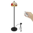 thumbnail image 1 of Kiven Dimmable Floor Lamp, Tiffany-style Glass Standing Lamp with Remote Control & 3 Color Temperature, Home Decor Lamps E26 Socket for Living Room Bedroom Reading TD0876, 1 of 6
