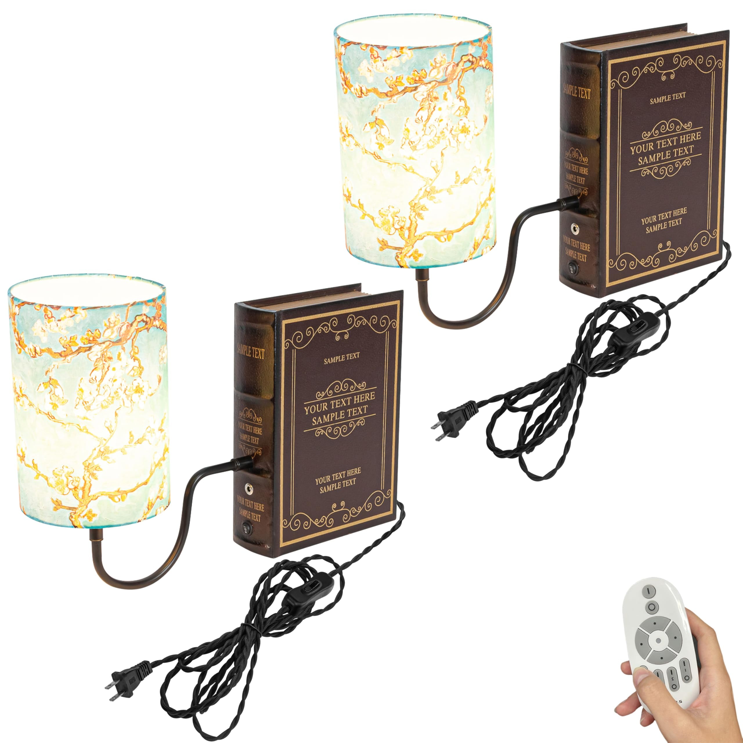 Kiven Dimmable Table Lamp, Classic Bookshelf Lamp with Remote Control ...