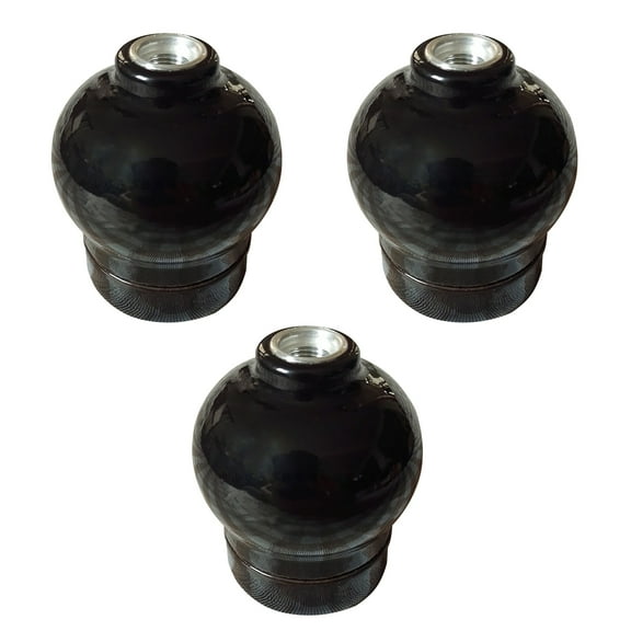 Kiven E26 Vintage Lamp Socket, Ceramic Lamp Socket Replacement Medium Base,Replace Floor, Pendant and Table Lamps Decorative, DIY Project, UL Listed, Set of 3, Black Finish
