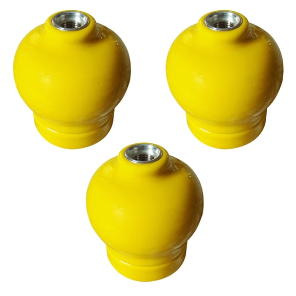 Kiven E26 Vintage Lamp Socket, Ceramic Lamp Socket Replacement Medium Base,Replace Floor, Pendant and Table Lamps Decorative, DIY Project, UL Listed, Set of 3,Yellow Finish