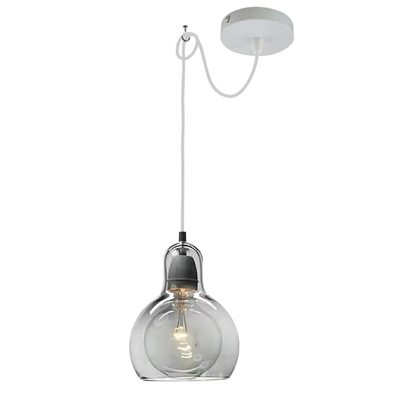 Kiven Farmhouse Glass Pendant Light Fixture 1 Pack, High Ceiling Compatible Pendant Lighting with 9.84FT Wire, Farmhouse Hardwire Pendant Lighting for Kitchen Foyer Bedroom Home Decor,Grey