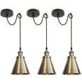 Kiven Farmhouse Iron Pendant Light Fixture 3 Pack, High Ceiling