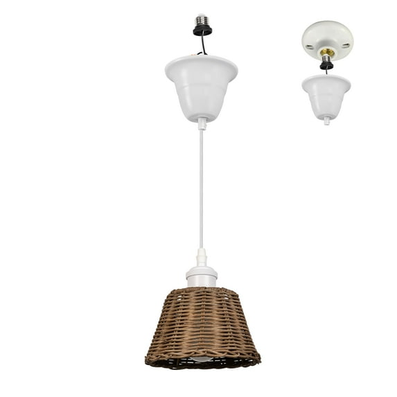 Kiven Farmhouse Pendant Light with E26 Screw-in Adapter, Exposed Ceiling Light to Pendant, Converts Bulb Socket to Pendant Light, Adjustable Height Renter-friendly Pendant Lighting XDD779