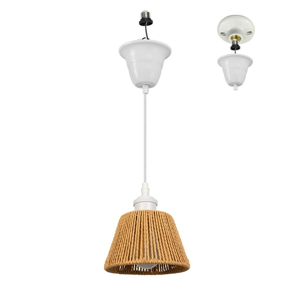 Kiven Farmhouse Pendant Light with E26 Screw-in Adapter, Exposed Ceiling Light to Pendant, Converts Bulb Socket to Pendant Light, Adjustable Height Renter-friendly Pendant Lighting XDD778
