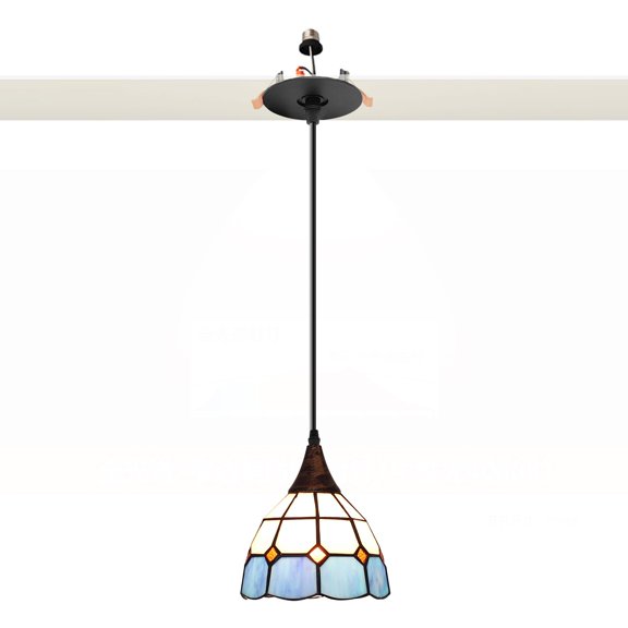 Kiven Glass Can Lights Retrofit Recessed Lighting with E26 Power Outlet Adapter, 4/5/6 Inch Replacement Conversion Kit, Blue Farmhouse Pendant Lighting for Hallway Kitchen-TB1204