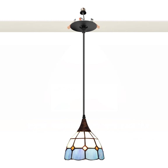 Kiven Glass Can Lights Retrofit Recessed Lighting with E26 Power Outlet Adapter, Replacement Conversion Kit for 2-3.5in Holes, Blue Farmhouse Pendant Lighting for Hallway Kitchen-TB1204