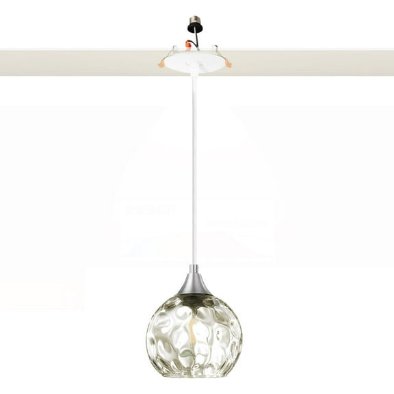 Kiven Glass Can Lights Retrofit Recessed Lighting with E26 Power Outlet Adapter, Replacement Conversion Kit for 2-3.5in Holes, Farmhouse Pendant Lighting Fixture for Hallway Kitchen,Amber TB3277