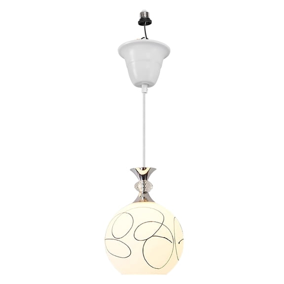 Kiven Glass Pendant Light with E26 Screw-in Adapter, Exposed Ceiling Light to Pendant, Converts Bulb Socket to Pendant Light, Adjustable Height Renter-friendly Pendant Lighting TB1199