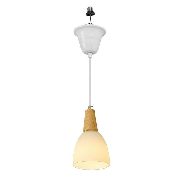 Kiven Glass Pendant Light with E26 Screw-in Adapter, Exposed Ceiling Light to Pendant, Converts Bulb Socket to Pendant Light, Adjustable Height Renter-friendly Pendant Lighting TB1267