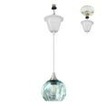 thumbnail image 1 of Kiven Green Glass Pendant Light with E26 Screw-in Adapter, Exposed Ceiling Light to Pendant, Converts Bulb Socket to Pendant Light, Adjustable Height Renter-friendly Pendant Lighting TB3277, 1 of 7
