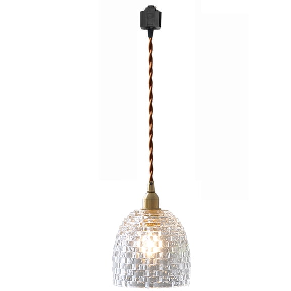 Kiven H Track Pendant Lightning, 1 Light Modern H Track Lighting Glass Pendant Lights with Glass Shade,E26 Socket(Bulb Not Included)