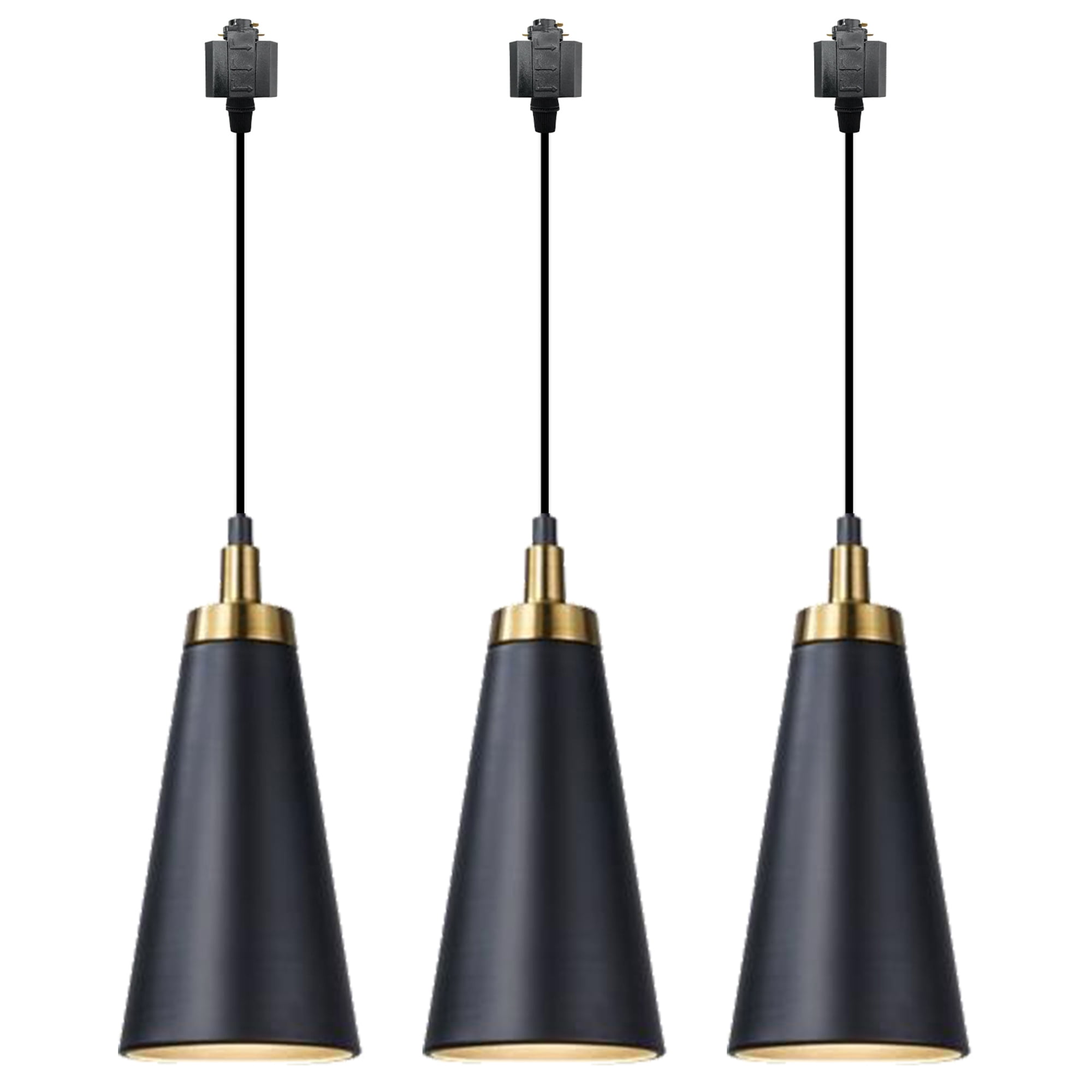 Kiven H Track Pendant Lightning, 3 Lights Modern H Track Lighting Iron Pendant Lights for Bedroom Kitchen Home Lighting,E26 Socket