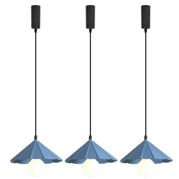 Kiven H Track Pendant Lightning,Adjustable Cord Length,Industrial H Track Lighting Pendant Lights with Iron Shade, 3 Lights