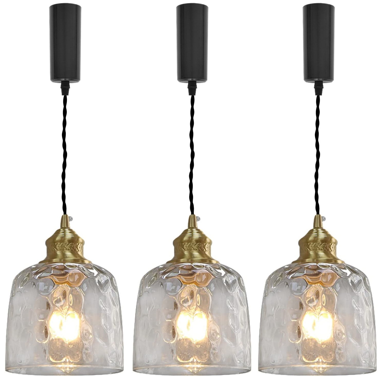 Kiven H Track Pendant Lightning,Adjustable Cord Length,Industrial H Track Lighting Pendant Lights with Iron Shade, 3 Lights
