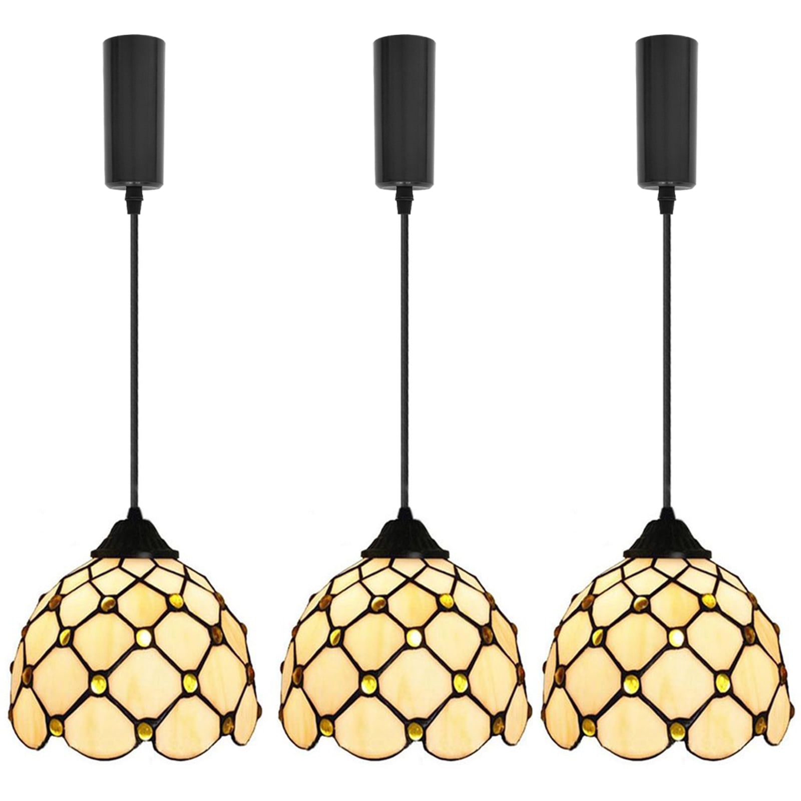 Kiven H Track Pendant Lightning,Adjustable Cord Length,Tiffany Style H