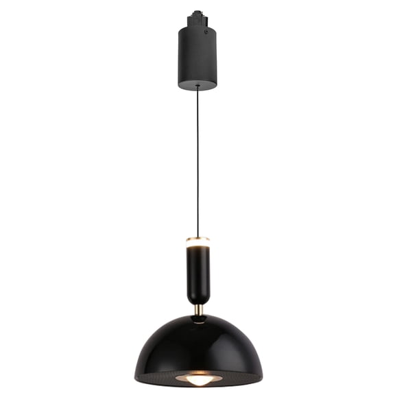 Kiven H-Type LED Track Lighting, 1-Light Modern Halo Track Pendant Light, H Track Light Pedant Adjustable Length for Living Room Kitchen Island Shop,Black Finish