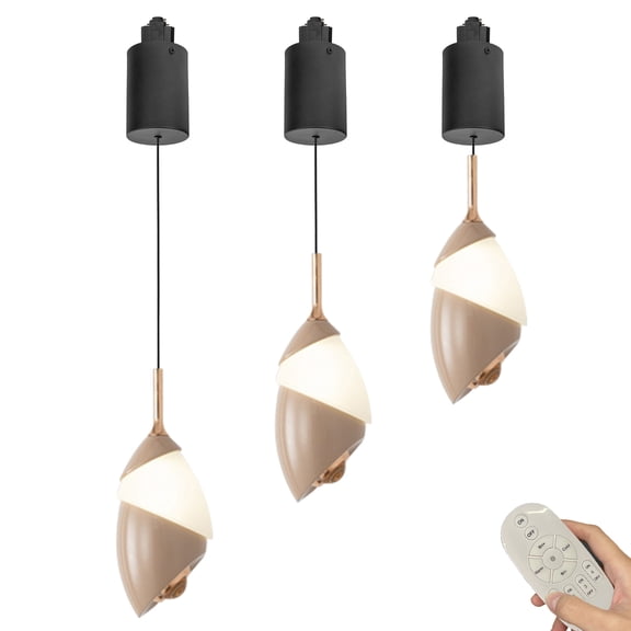 Kiven H-Type LED Track Lighting, 3-Light Modern Dimmable Halo Track Pendant Light, H Track Lighting Pendants Adjustable Length